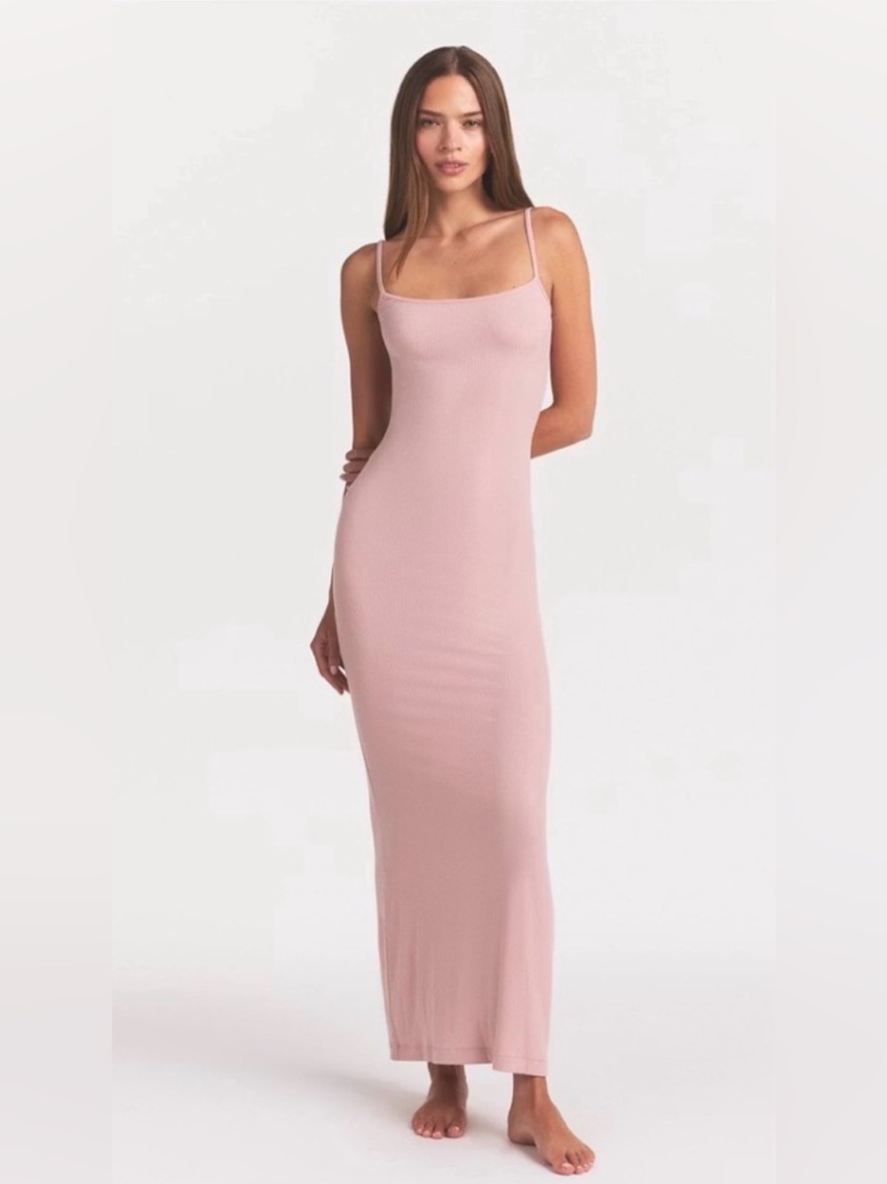SKIMS Dusty Pink Maxi Slip Dress